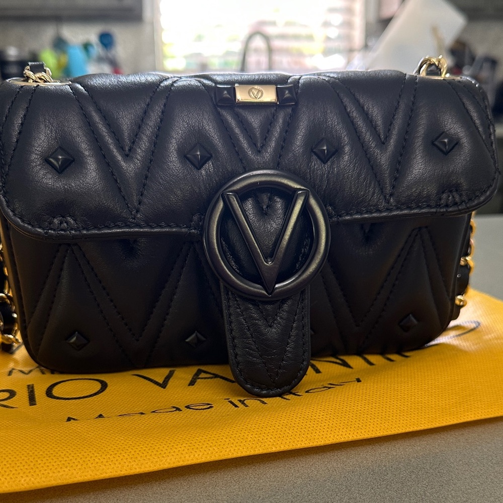 Black Quilted Leather Crossbody Bag - Valentino by Mario Valentino
